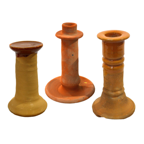 Porta vela de barro (Diseños varios)