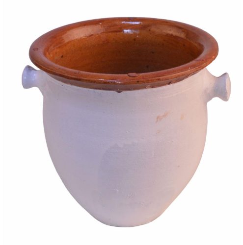 Puchero blanco de barro
