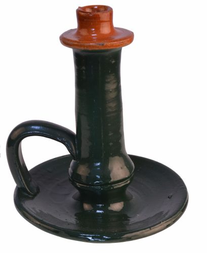 Portavela de barro verde