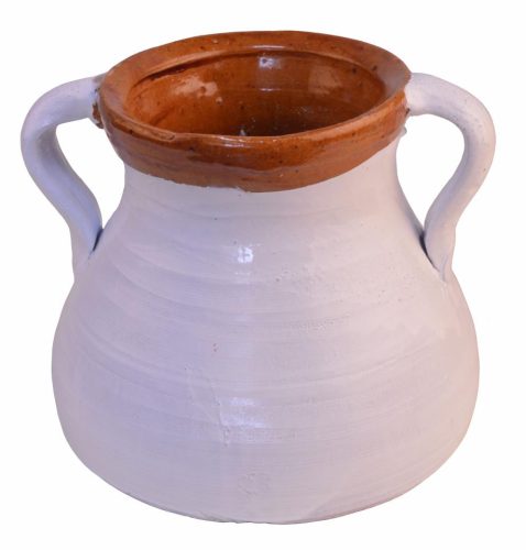 Puchero blanco de barro