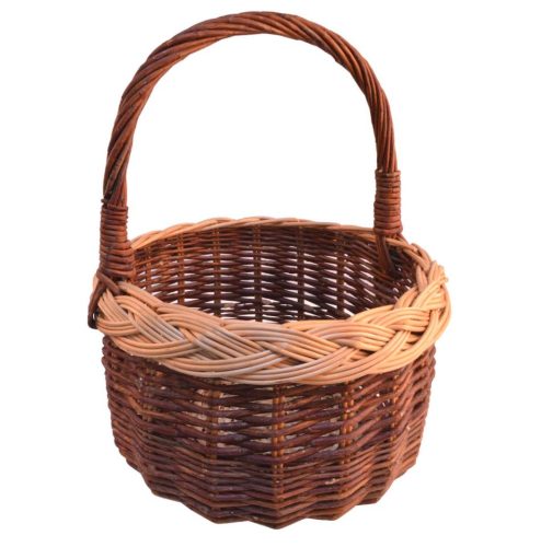 Cesta mimbre rústico y blanco