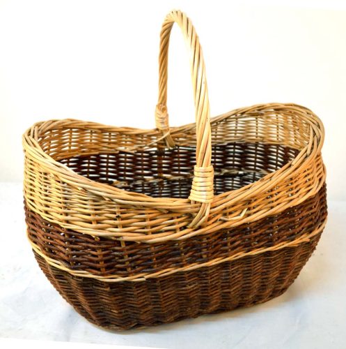 Cesta mimbre rústico y blanco