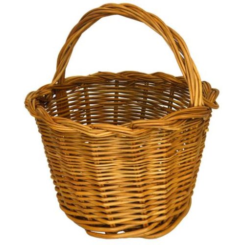 Cesta redonda de mimbre buff