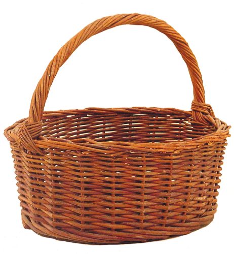 Cesta redonda de mimbre rústico