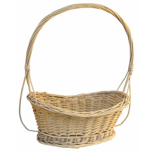 Cesta de mimbre color blanco