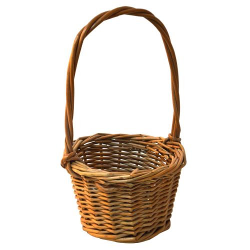 Cesta redonda mimbre buff