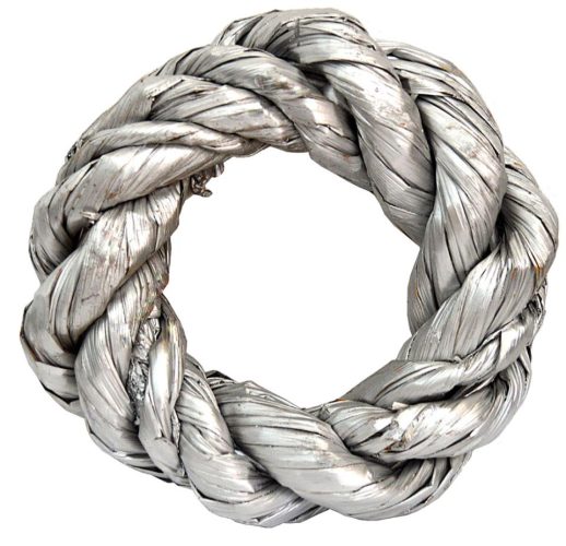 Corona de anea plateada