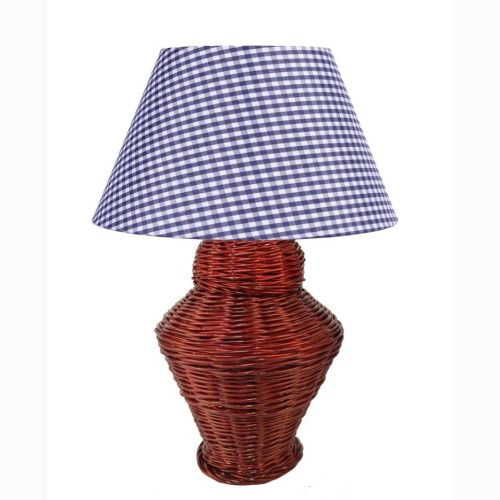 Pie lámpara mimbre color rojo