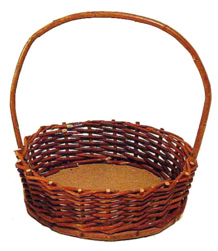 Cesta redonda de mimbre rústico