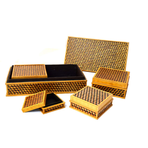 Set de 7 cajas bambú