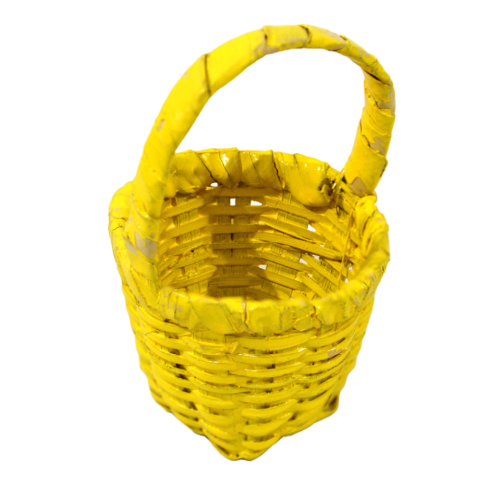 (Oferta) Cesta bambú color amarillo