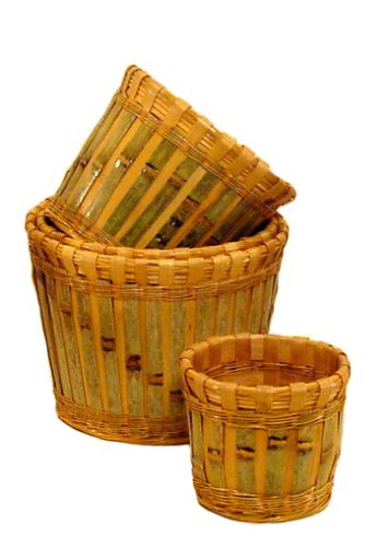 Set 5 maceteros bambú