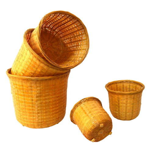 Set 5 maceteros bambú