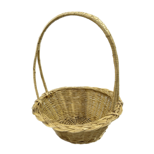 Cesta redonda de mimbre