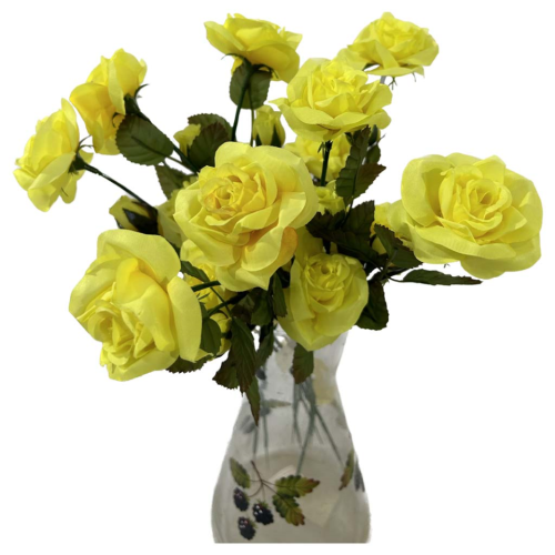 Rama de 3 rosas amarillas