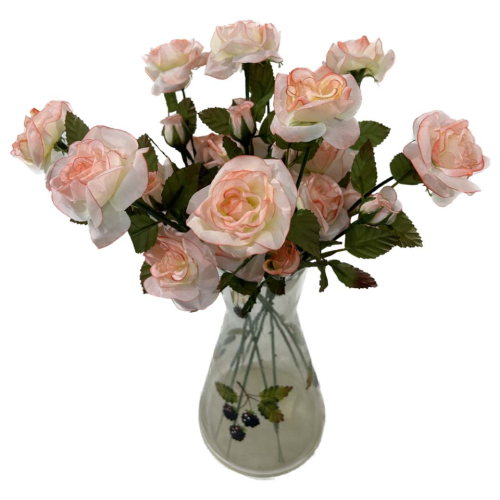 Rama de 3 rosas rosas