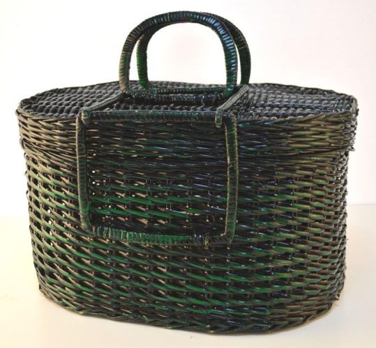 Bolso mimbre color verde