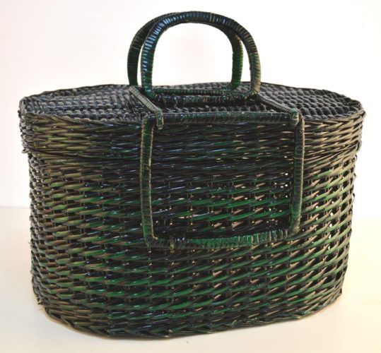 Bolso mimbre color verde