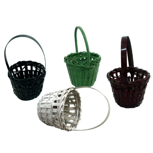 Cesta redonda de bambú colores surtidos