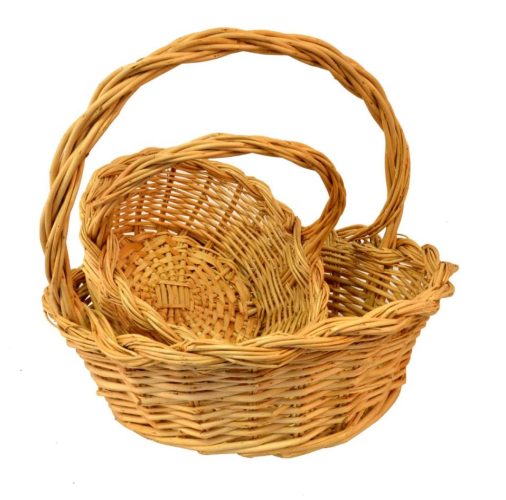 Set 2 cestas mimbre