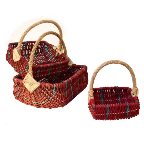 Set de 3 cestas cuadradas médula