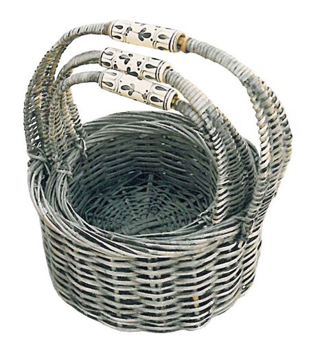 Set 3 cestas asas cerámica