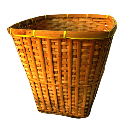 Papelera bambú teñida marrón