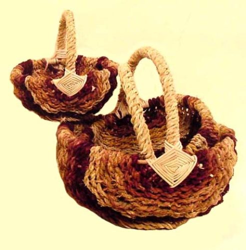 Juego 3 cestas cuerda