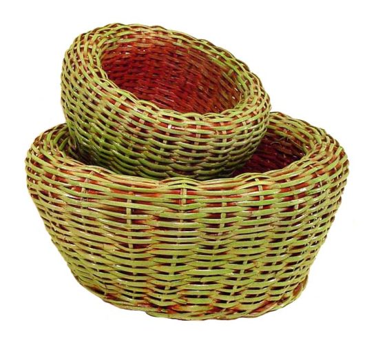 Juego de 2 maceteros abombados lacados