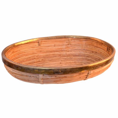Bandeja ovalada junco y metal