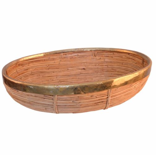 Bandeja ovalada junco y metal