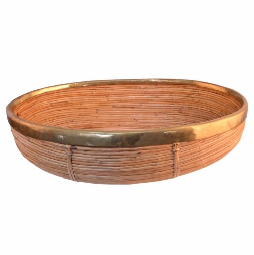 Bandeja ovalada junco y metal