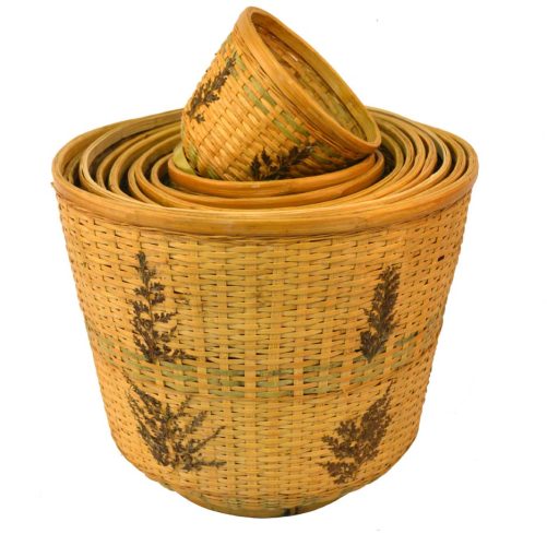 Set de 10 maceteros bambú