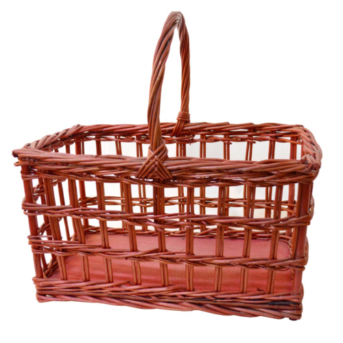 Cesta mimbre teñida rojo