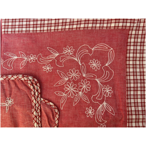 Mantel rojo más 6 servilletas