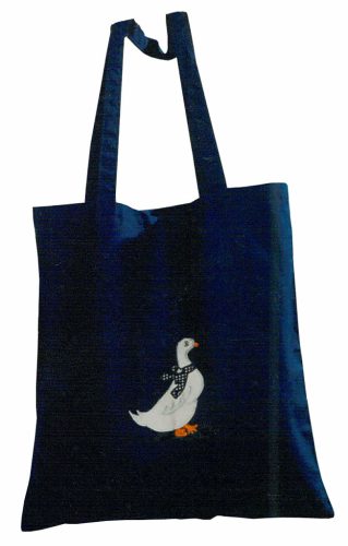 Bolsa azul bordada oca