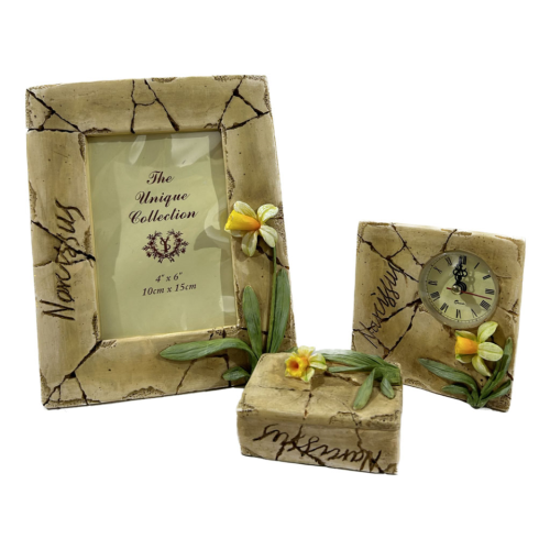 Set portafotos, reloj y cajita