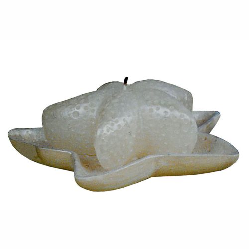 Vela estrella con bandeja cerámica