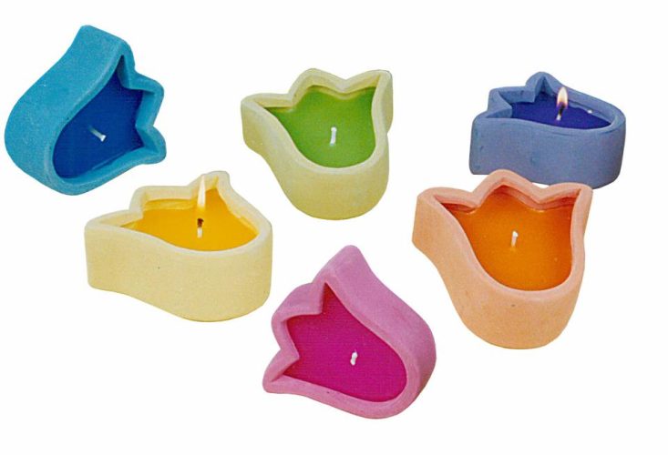 Set de 6 velas tulipán