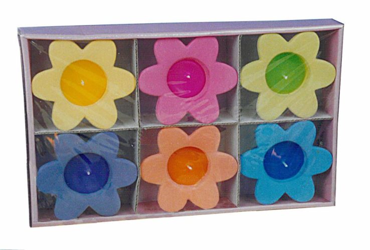 Set de 6 velas flores