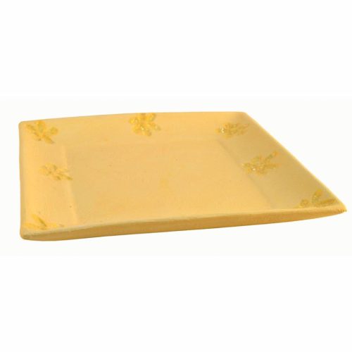 Bandeja cuadrada cerámica amarilla