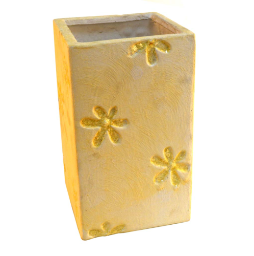 Florero amarillo de cerámica