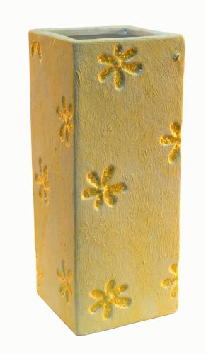 Florero amarillo de cerámica