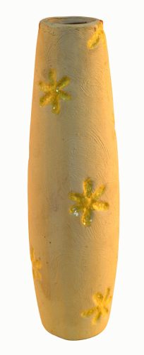 Florero amarillo de cerámica