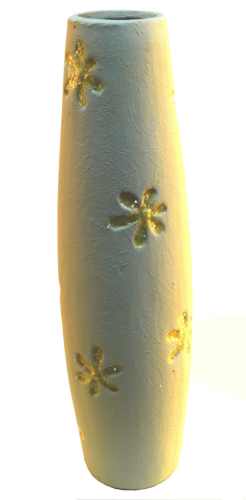 Florero alto amarillo de cerámica