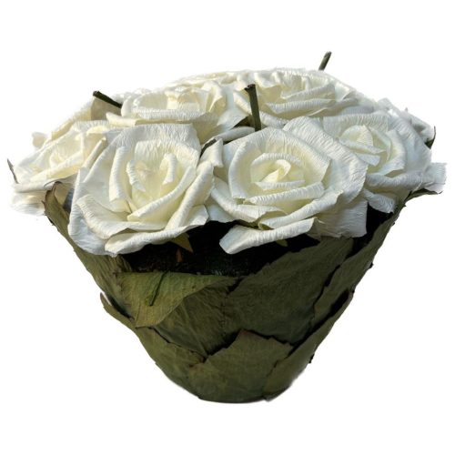 Centro 12 rosas blancas