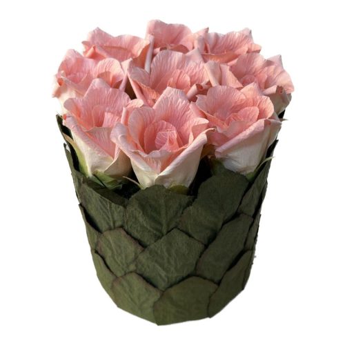 Centro redondo 9 rosas rosas