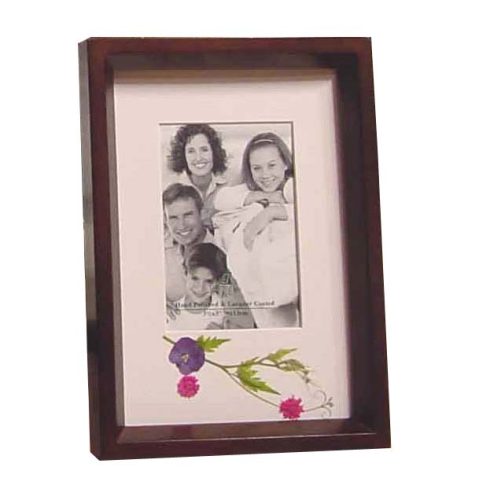 Portafotos madera con flores