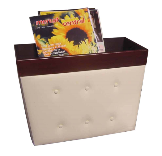 Revistero madera y polipiel