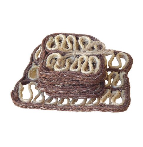 Set de 7 salvamanteles sisal cuadrados